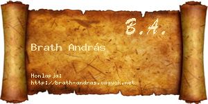 Brath András névjegykártya
